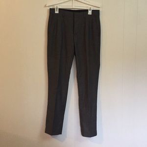 Dark grey suit pants.